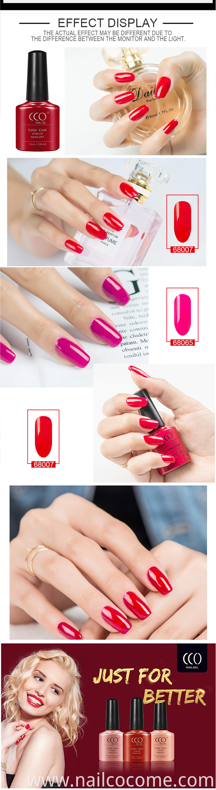 CCO IMPRESS Fashion color for 183 colors Soak off 7.3 ml gel nail polish uv gel polish nail glue polish